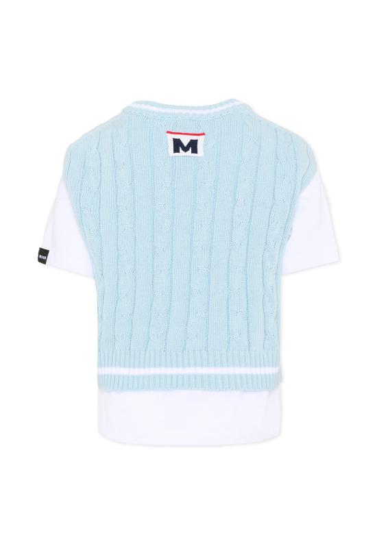 26SS [키즈] 엠에스지엠 니트 베스트 S6MSJBTH058 001 80 BLUE - MSGM