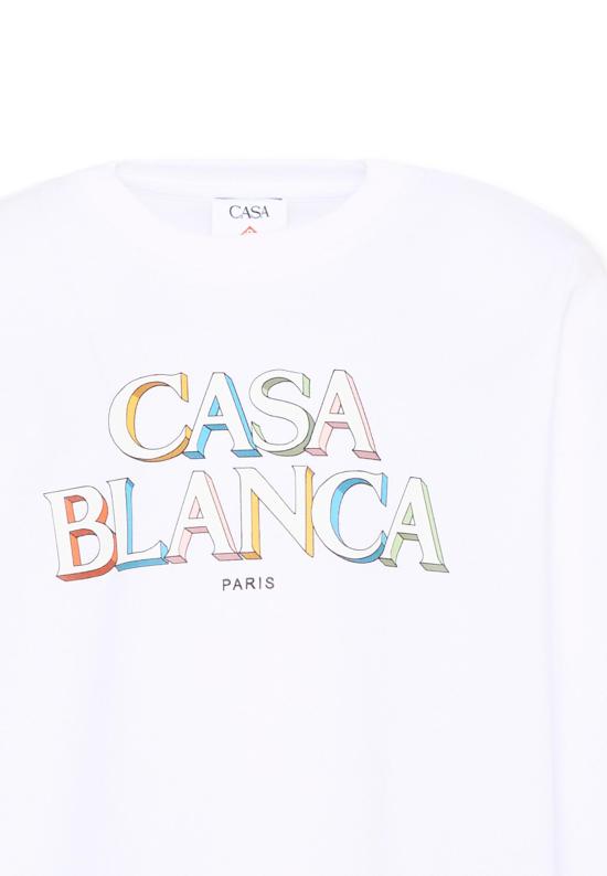 26FW [키즈] 카사블랑카 티셔츠 K PF26 JTS 098 01 WHITE - CASABLANCA