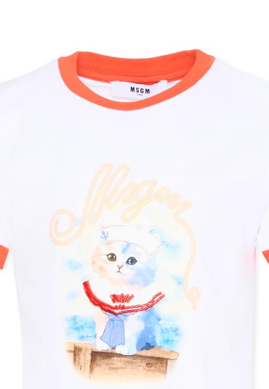 26SS [키즈] 엠에스지엠 티셔츠 S6MSJGTH016 001 84 WHITE - MSGM