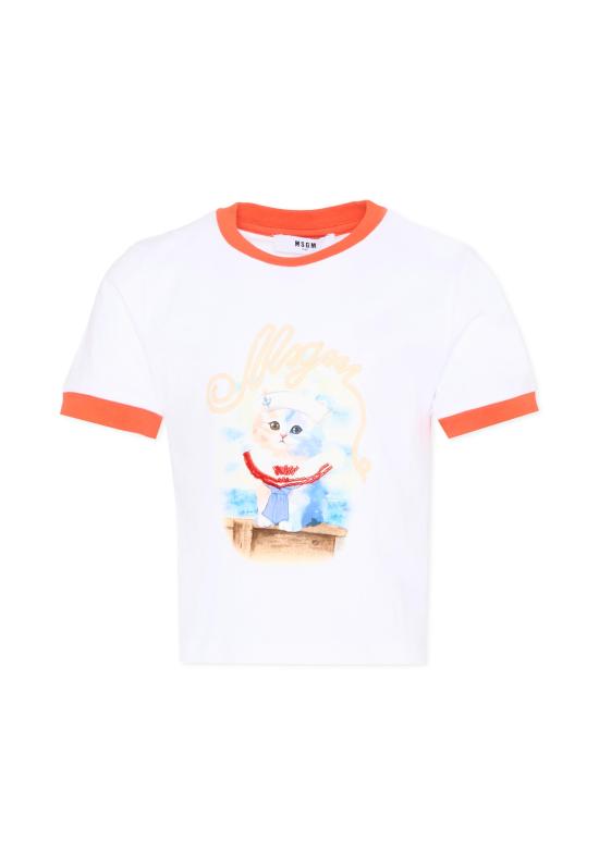 26SS [키즈] 엠에스지엠 티셔츠 S6MSJGTH016 001 84 WHITE