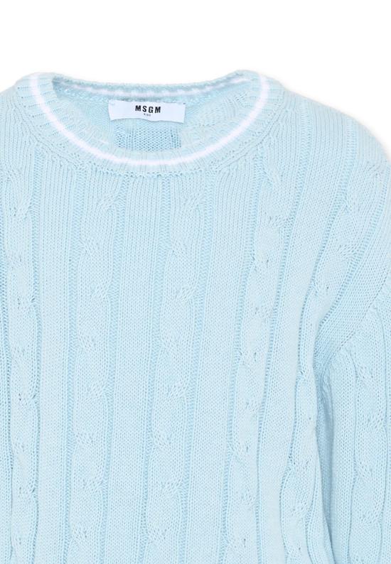 26SS [키즈] 엠에스지엠 캐시미어 니트 S6MSJUJP286 050 LIGHT BLUE - MSGM