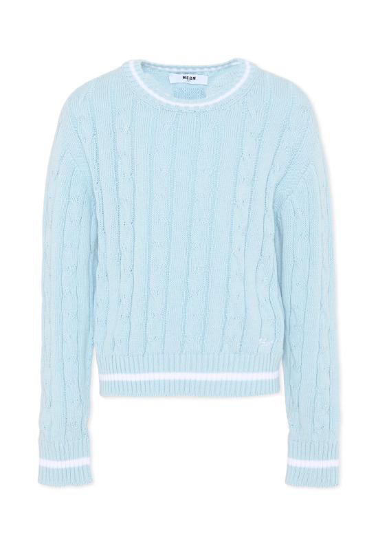 26SS [키즈] 엠에스지엠 캐시미어 니트 S6MSJUJP286 050 LIGHT BLUE