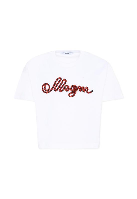 26SS [키즈] 엠에스지엠 티셔츠 S6MSJGTH173 001 WHITE