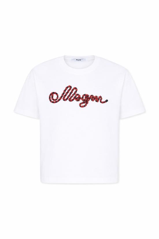 26SS [키즈] 엠에스지엠 티셔츠 S6MSJGTH173 001 WHITE - MSGM
