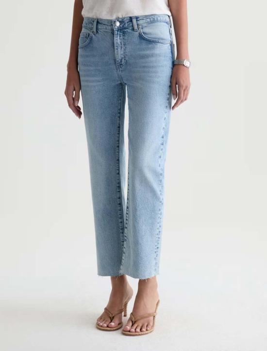 아드리아노 골드슈미드 데님 팬츠 Ag Jeans 브린리 스트레이트 크롭 진 - ADRIANO GOLDSCHMIED
