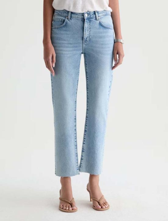  아드리아노 골드슈미드 데님 팬츠 Ag Jeans 브린리 스트레이트 크롭 진 - ADRIANO GOLDSCHMIED