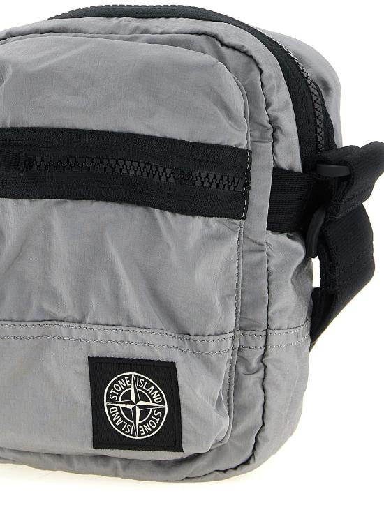 26SS 스톤 아일랜드 코티드 나일론 메탈 에코닐 크로스바디백 L1S15 9200015 S0251 V0061 Pearl grey - STONE ISLAND