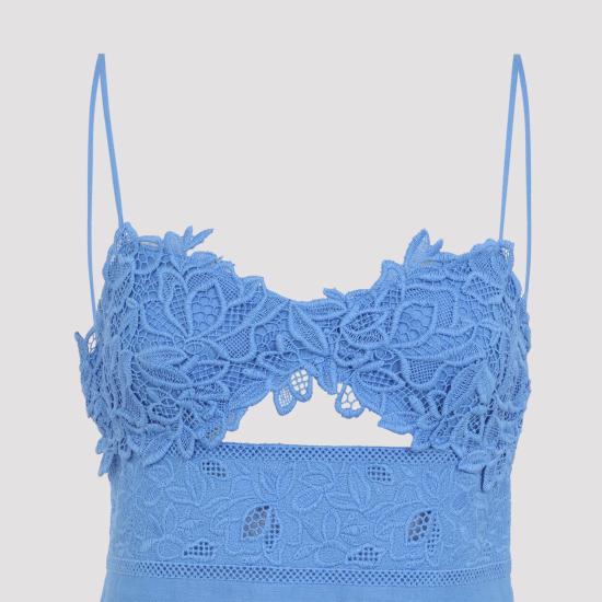 26SS 에르마노 설비노 미디 원피스 D484Q615GQI 74037 BLUE - ERMANNO SCERVINO