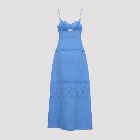 26SS 에르마노 설비노 미디 원피스 D484Q615GQI 74037 BLUE - ERMANNO SCERVINO