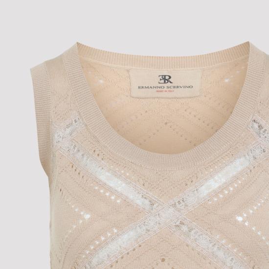 26SS 에르마노 설비노 민소매 티셔츠 D485L737APIJG 31106 WHITE - ERMANNO SCERVINO
