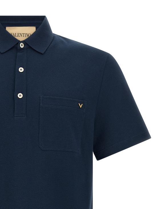 26FW 발렌티노 가라바니 폴로 티셔츠 V골드 폴로 블루 - VALENTINO GARAVANI
