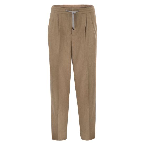 26FW 브루넬로 쿠치넬리 스트레이트 팬츠 M038PE1710 CAMEL