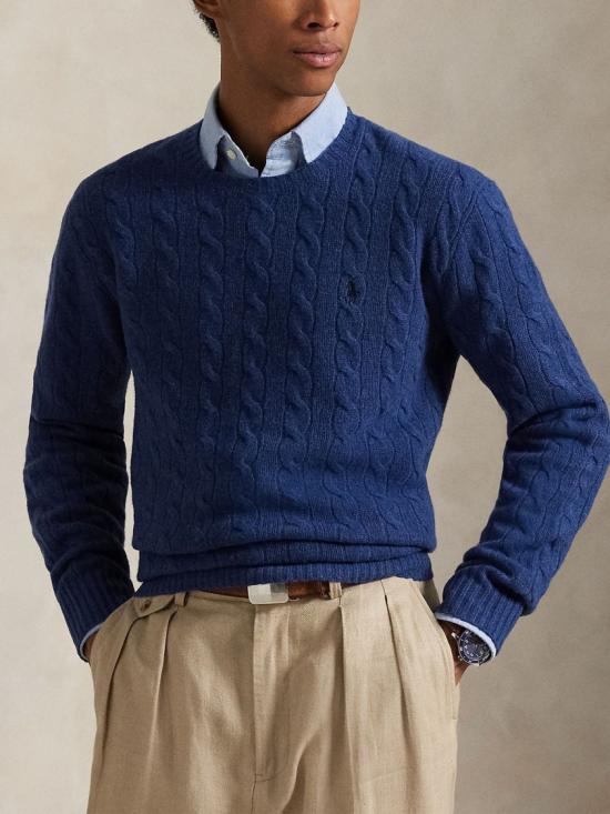  폴로 랄프로렌 케이블 니트 스웨터 710 876762 Blue - POLO RALPH LAUREN