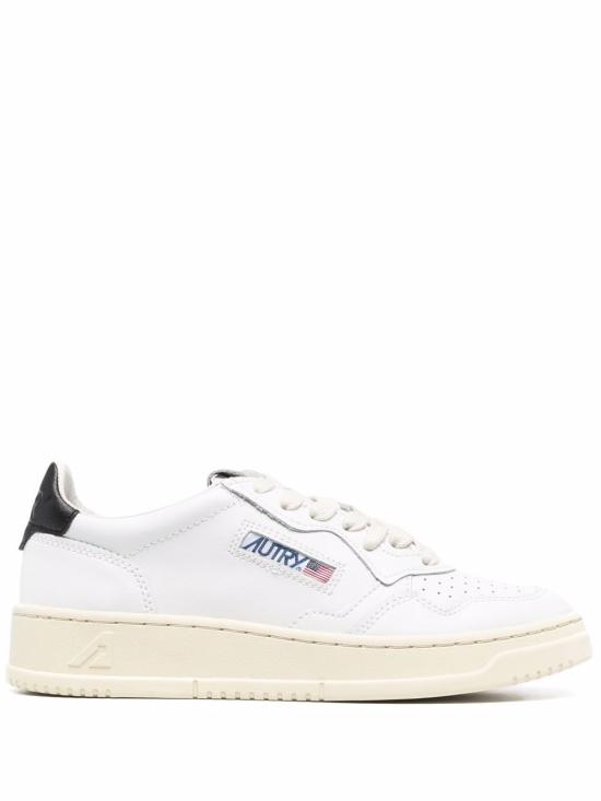 25FW 오트리 메달리스트 로우 레더 스니커즈 AULW LL22WHT BLACK
