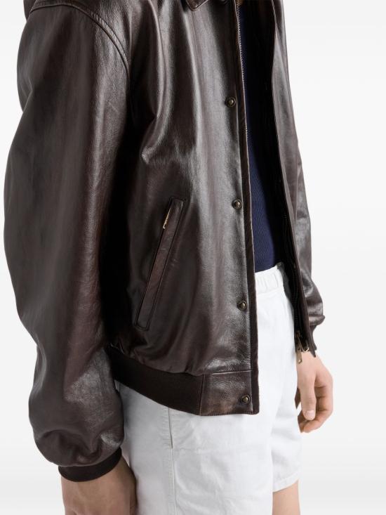 26FW 프라다 가죽 자켓 UPW622SOOO16IL F0003 Brown - PRADA