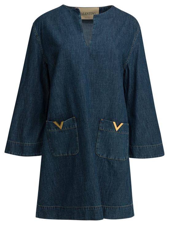26SS 발렌티노 가라바니 미디 원피스 8B3DA03B9YA 558 DENIM