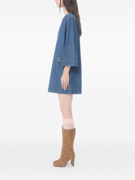 26SS 발렌티노 가라바니 미디 원피스 8B3DA03B9YA 558 DENIM - VALENTINO GARAVANI