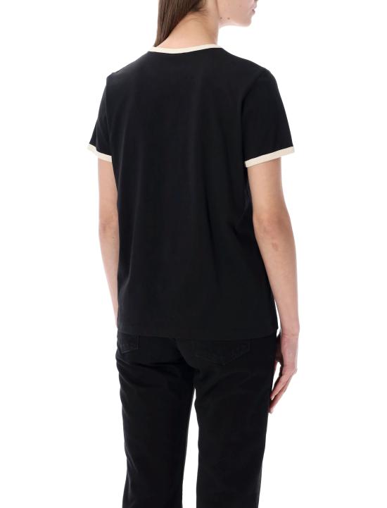 26SS 몽클레어 플록 로고 저지 티셔츠 8C0003189AUO P90 BLACK - MONCLER