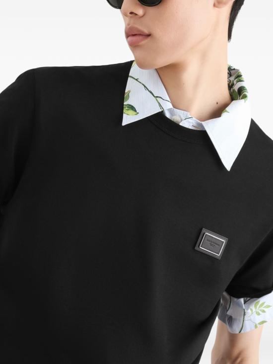 26FW 돌체앤가바나 반팔 티셔츠 G8PV1TG7Q1Q N0000 Nero - DOLCE & GABBANA