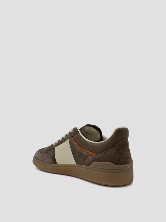 26SS 발렌티노 가라바니 크러스트 레더 나일론 업빌리지 로우 탑 스니커즈 8Y2S0H77LAL BSB DRK KHAKI IVRY PMPKN - VALENTINO GARAVANI