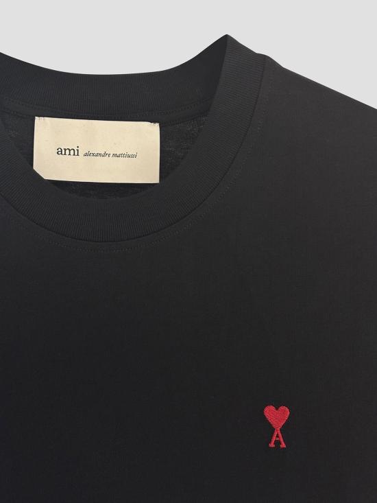 26SS 아미 스몰 하트 로고 티셔츠 BFUTS035724 001 BLACK - AMI