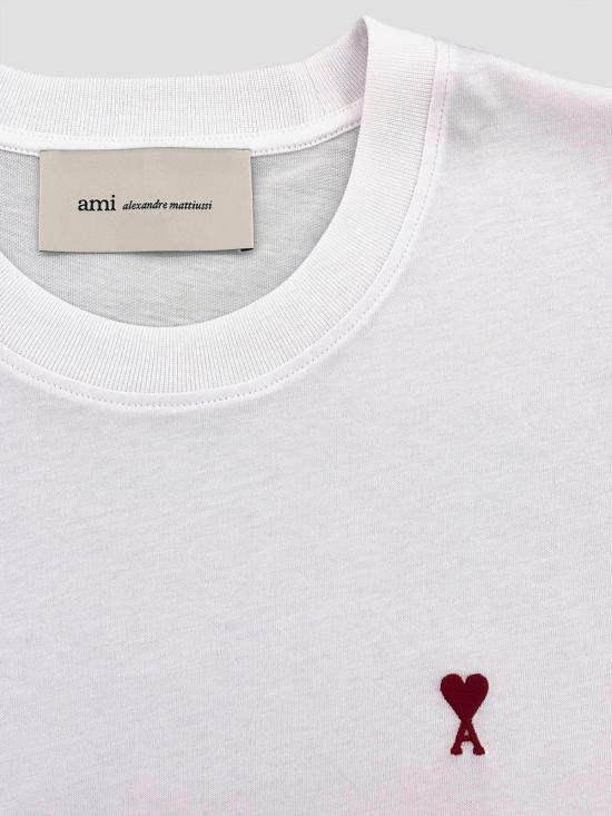 26SS 아미 스몰 하트 로고 티셔츠 BFUTS035724 100 WHITE - AMI