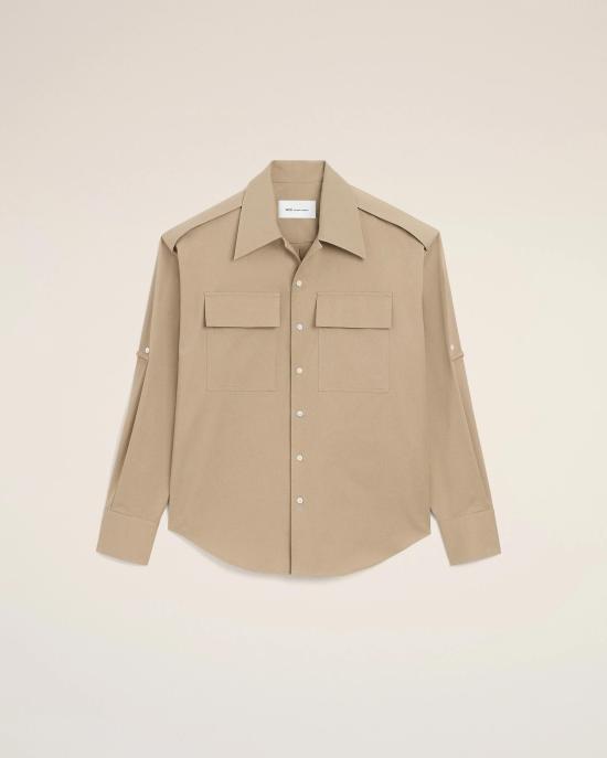 26SS 아미 코튼 사하린 셔츠 HSH814CO0214 A036 BEIGE TAUPE