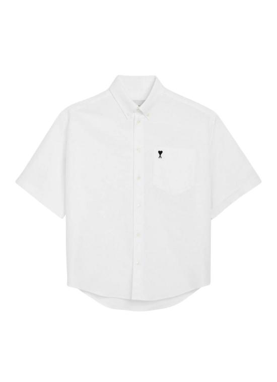 26SS 아미 코튼 박시 자수 아미 드 하트 HSH823CO0031 168 NATURAL WHITE