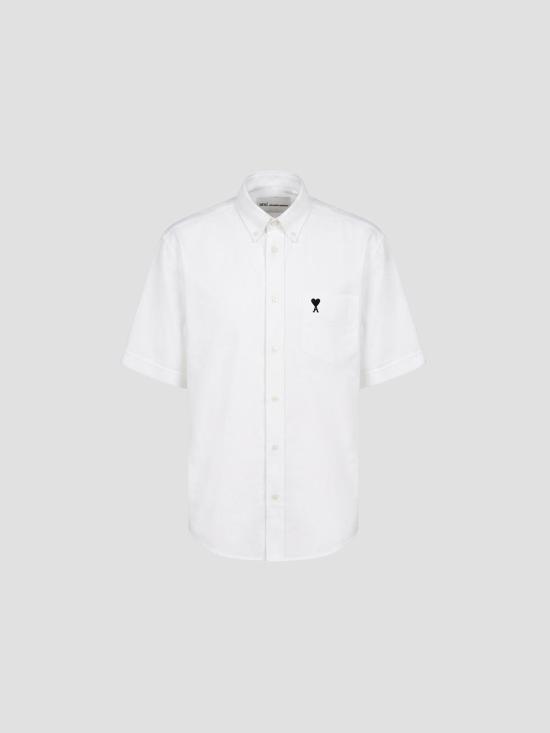 26SS 아미 코튼 박시 자수 아미 드 하트 HSH823CO0031 168 NATURAL WHITE