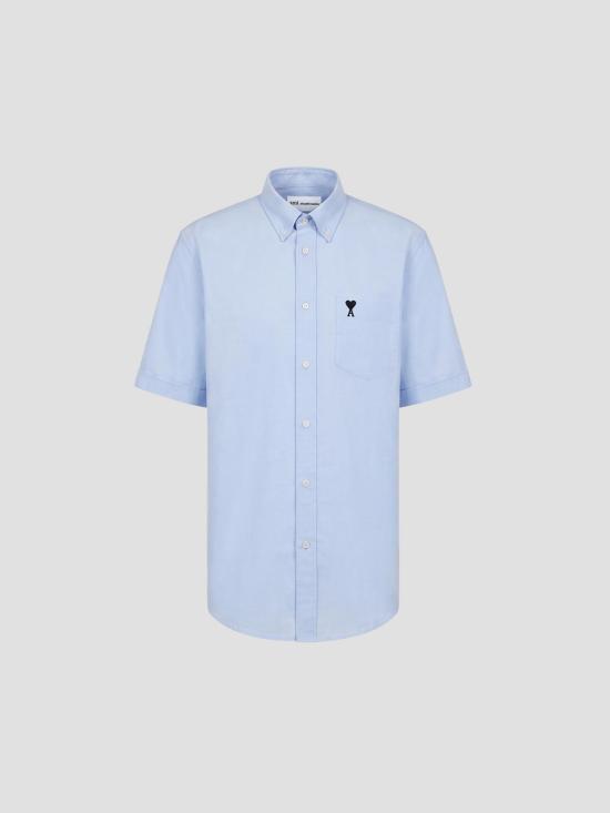 26SS 아미 코튼 박시 자수 아미 드 하트 HSH823CO0031 450 SKY BLUE