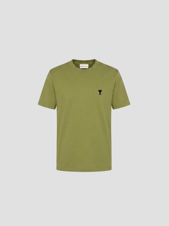 26SS 아미 스몰 하트 로고 라이트 코튼 저지 티셔츠 HTS346724 A035 MATCHA