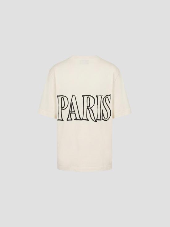 26SS 아미 코튼 아미 파리 프린트 티셔츠 UTS380726 136 WHITE CREAM - AMI