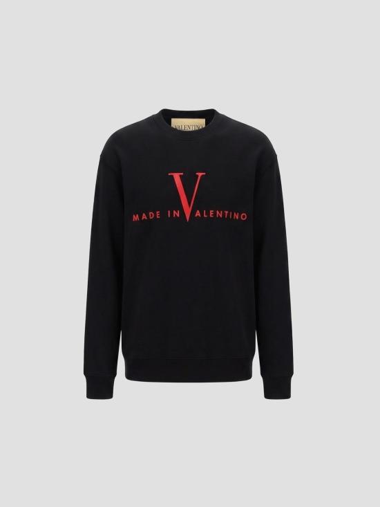 26SS 발렌티노 가라바니 긴팔 티셔츠 8V3MF28RBCU 0NR BLACK RED