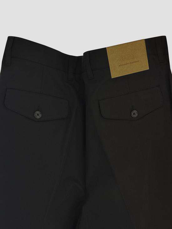 26SS 아미 코튼 캐롯 오버사이즈 트라우저 HTR121CO0132 001 BLACK - AMI