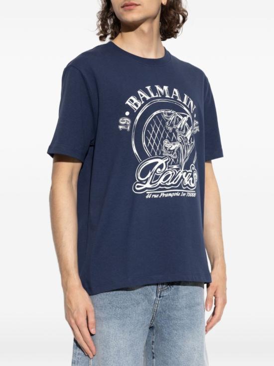 26FW 발망 반팔 티셔츠 HH1EG000BD66 SKZ Blue - BALMAIN