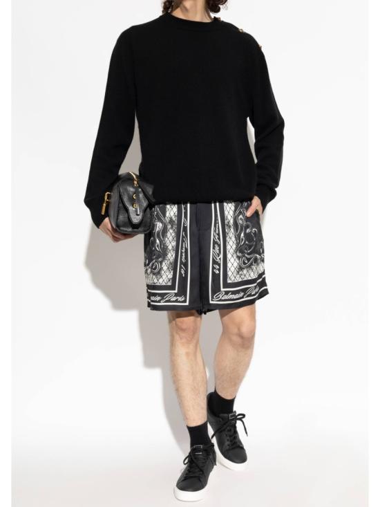 26FW 발망 스웨터 HH1KD186 KI87 Black - BALMAIN