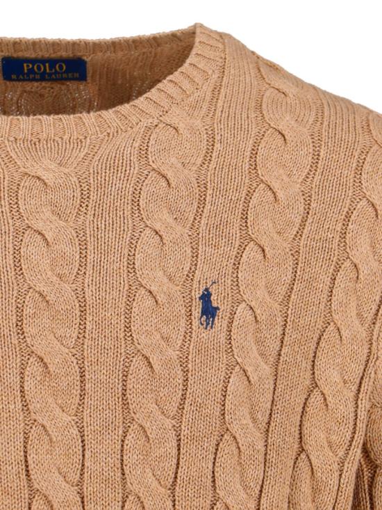 26FW 폴로 랄프로렌 로고 자수 케이블 니트 스웨터 710 775885014 Brown - POLO RALPH LAUREN