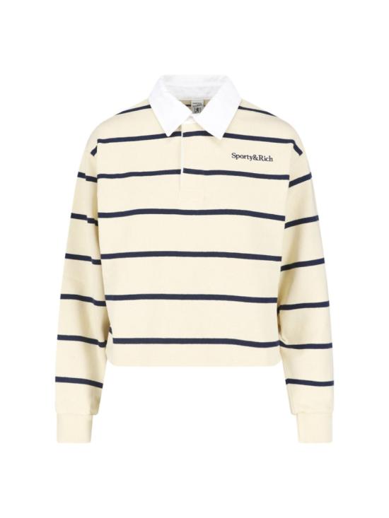 26SS 스포티앤리치 폴로 티셔츠 TO00876300YE22ALMOND NAVY NAVY Neutrals