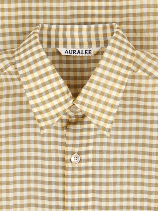 26FW 오라리 긴팔 셔츠 A26SS01GCMUSTARD GINGHAM CHECK Neutrals - AURALEE