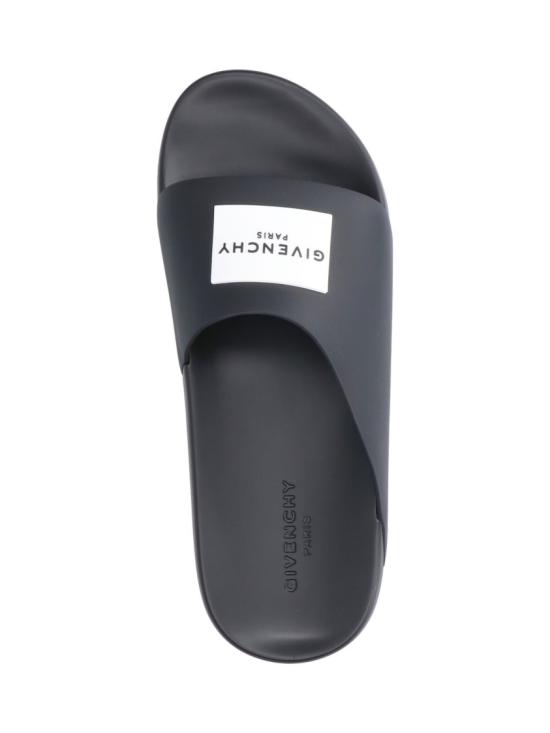 26FW 지방시 러버 라벨 슬라이드 뮬 BH302MH1XL001 Black - GIVENCHY