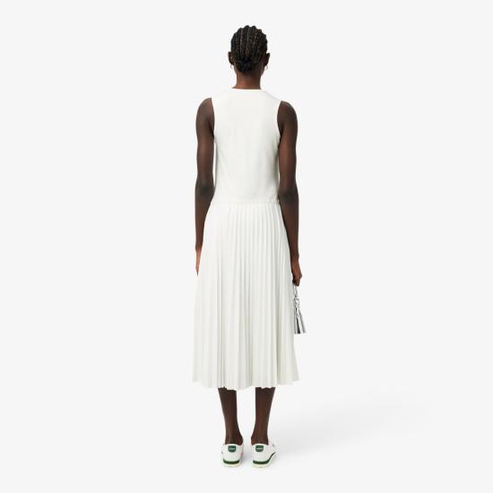 26SS 라코스테 미디 원피스 EF243270V White - LACOSTE