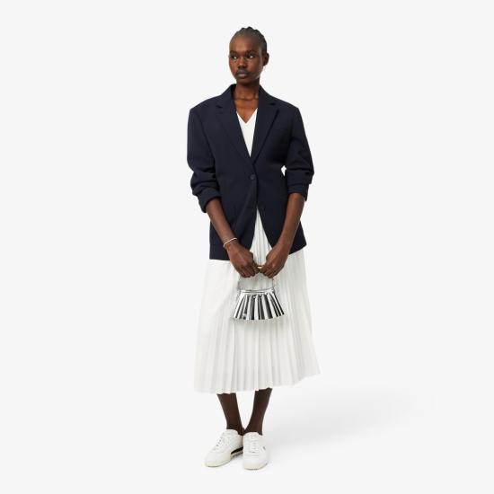26SS 라코스테 미디 원피스 EF243270V White - LACOSTE