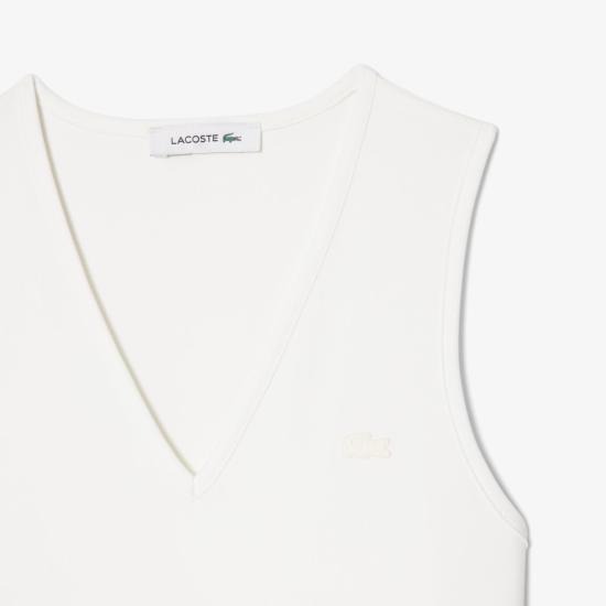 26SS 라코스테 미디 원피스 EF243270V White - LACOSTE