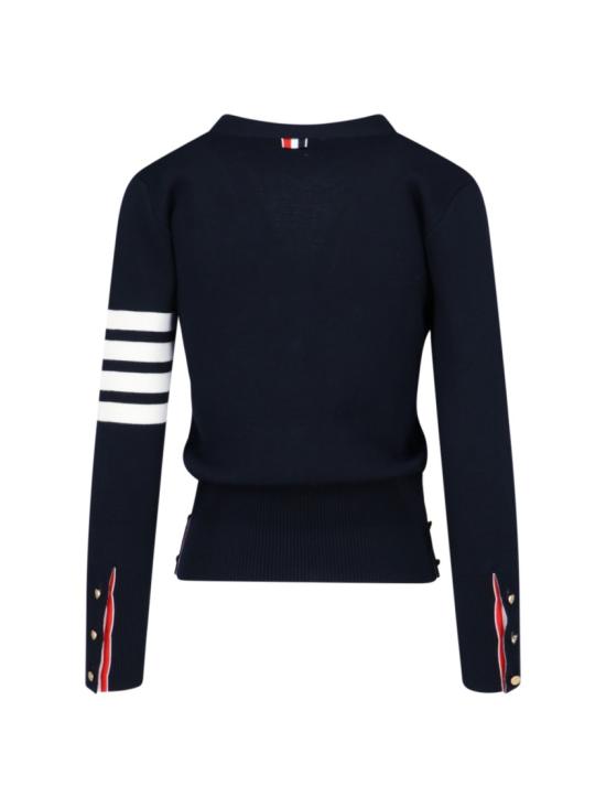 26FW 톰브라운 파인 메리노 울 4바 클래식 V넥 가디건 FKC207A 00014415 Blue - THOM BROWNE