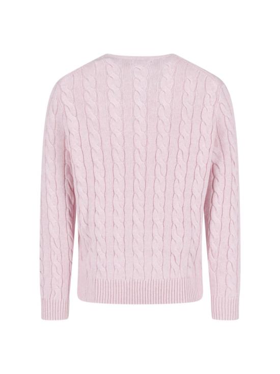 26FW 폴로 랄프로렌 로고 자수 케이블 니트 스웨터 710 775885543 Pink - POLO RALPH LAUREN