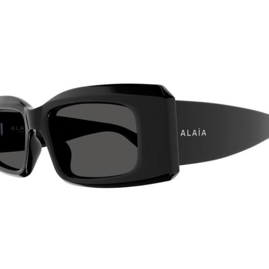  알라이아 선글라스 넓은 다리가 특징인 대담한 블랙 직사각형 - ALAIA