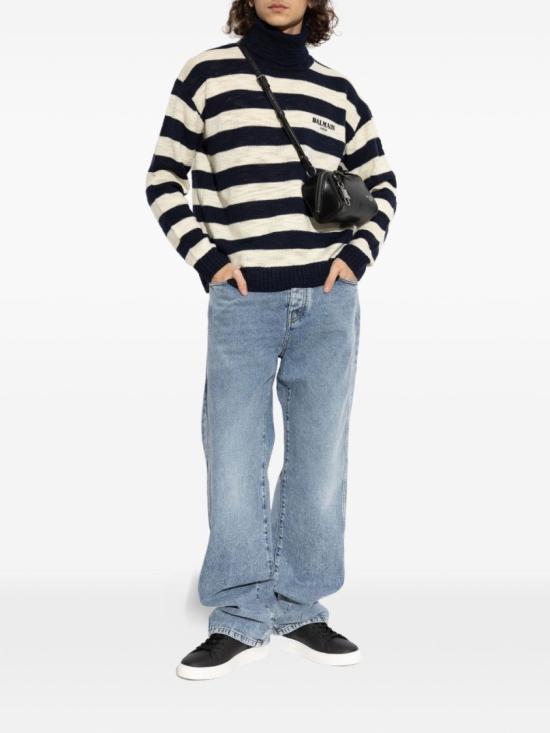 26FW 발망 터틀넥 HH1KH045KK15 SAT Blue - BALMAIN