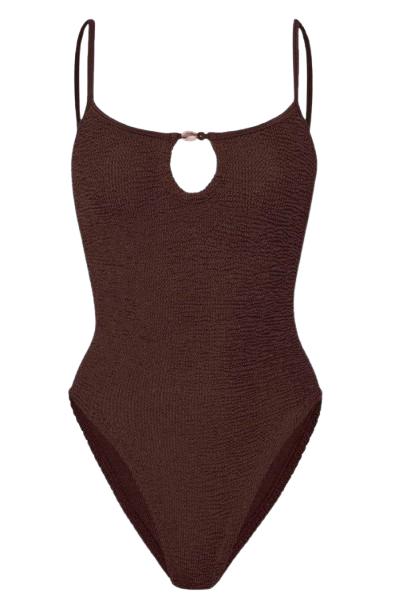 26SS 훈자 지 원피스 수영복 MIA BEADED METALLIC CHOCOLATE