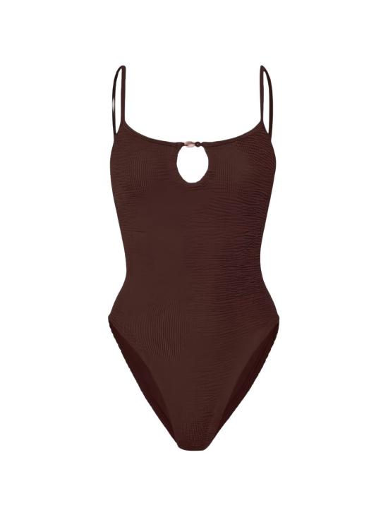 26SS 훈자 지 원피스 수영복 MIA BEADED METALLIC CHOCOLATE - HUNZA G