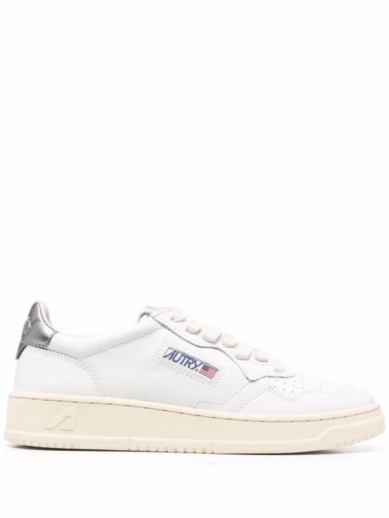 26FW 오트리 메달리스트 로우 레더 스니커즈 AULW LL05 Bianco